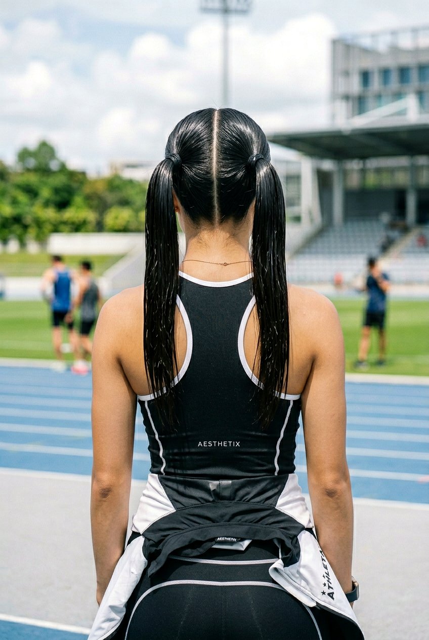 Double Wet Look Ponytail - 20 runway wet look ponytail - 20 runway wet look ponytail