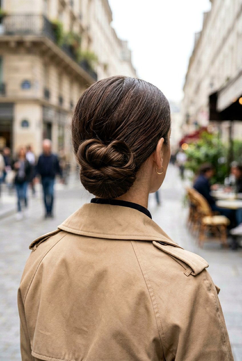 Double Wrap Low Bun Middle Part - 20 clean girl low bun with center part - 20 clean girl low bun with center part