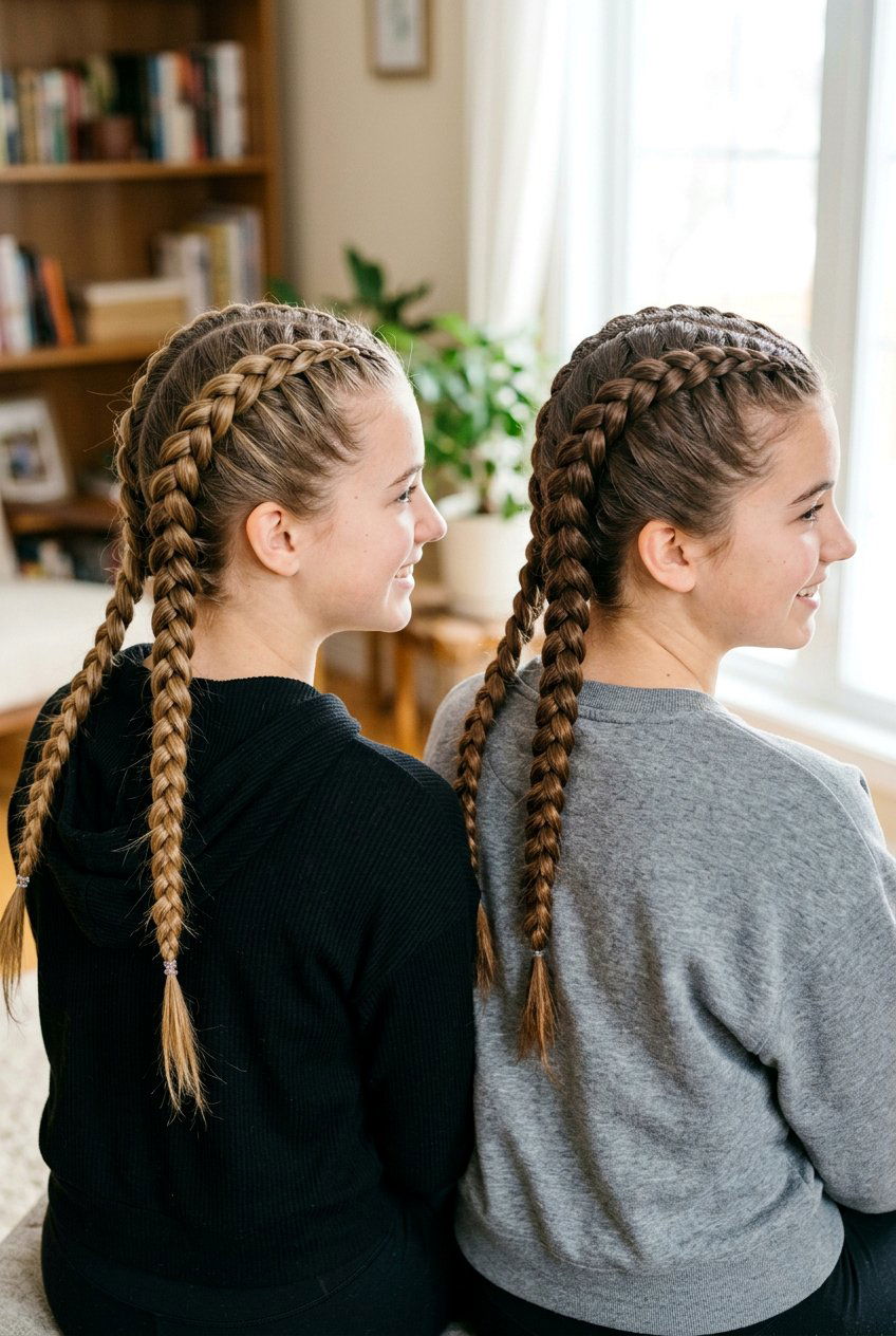 Double dutch braids - 20 hairstyles for teenage girls - 20 hairstyles for teenage girls