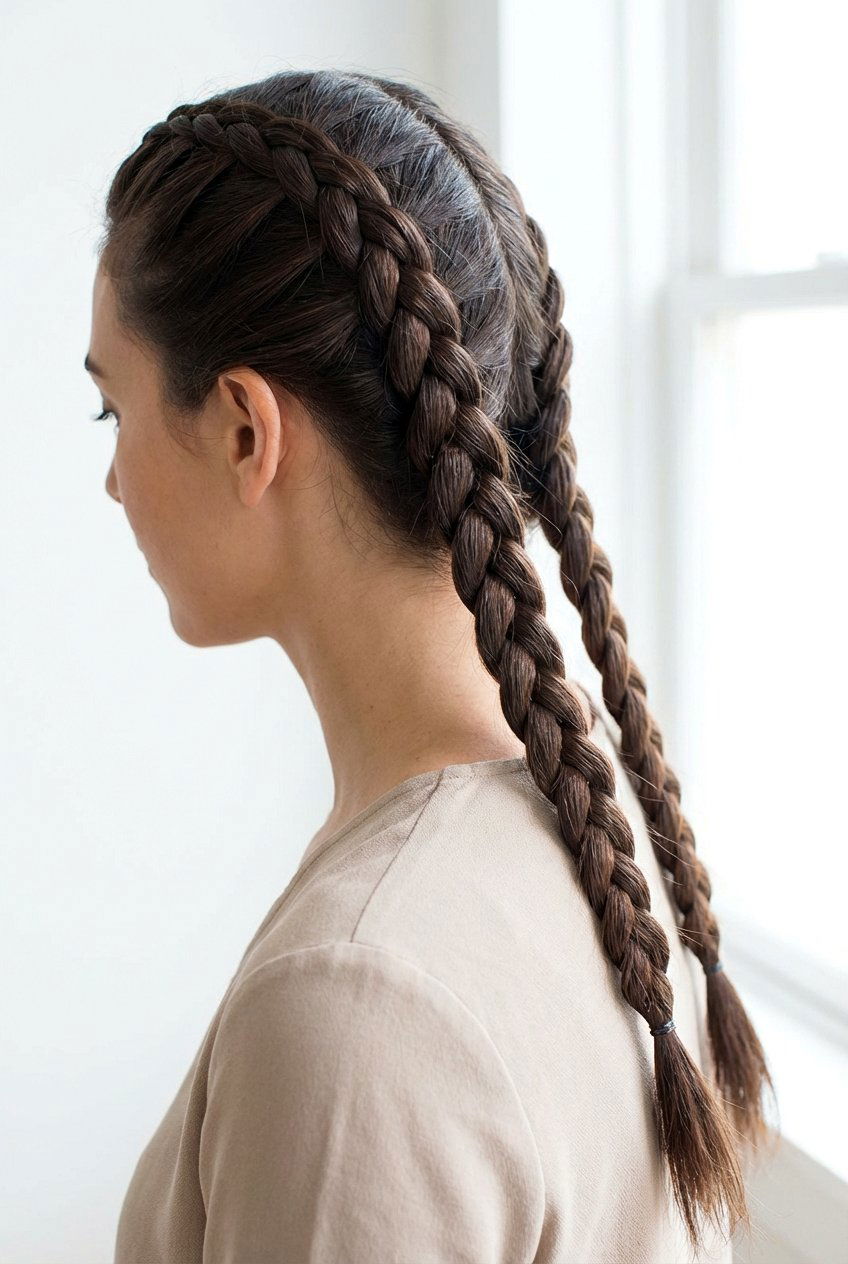 Double french braids - 20 back to school hairstyles for long hair - 20 back to school hairstyles for long hair