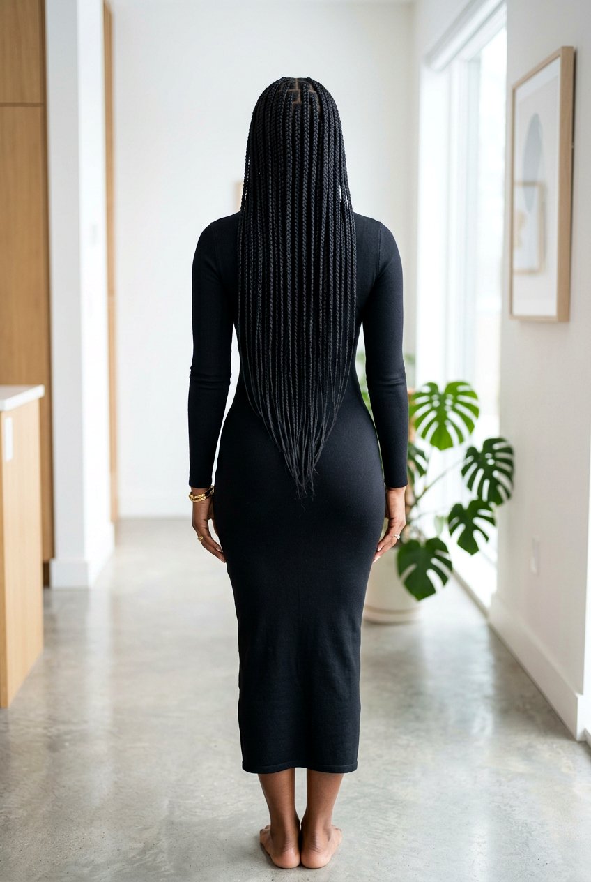 Dramatic Long Straight Back Braids - 20 braided straight back styles for women - 20 braided straight back styles for women