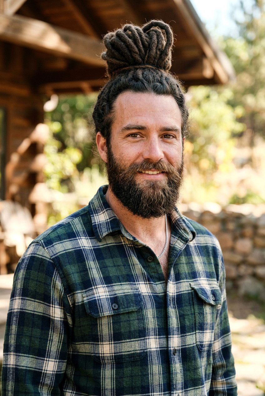 Dread Bun With Beard - 20 dread bun hairstyle men - 20 dread bun hairstyle men