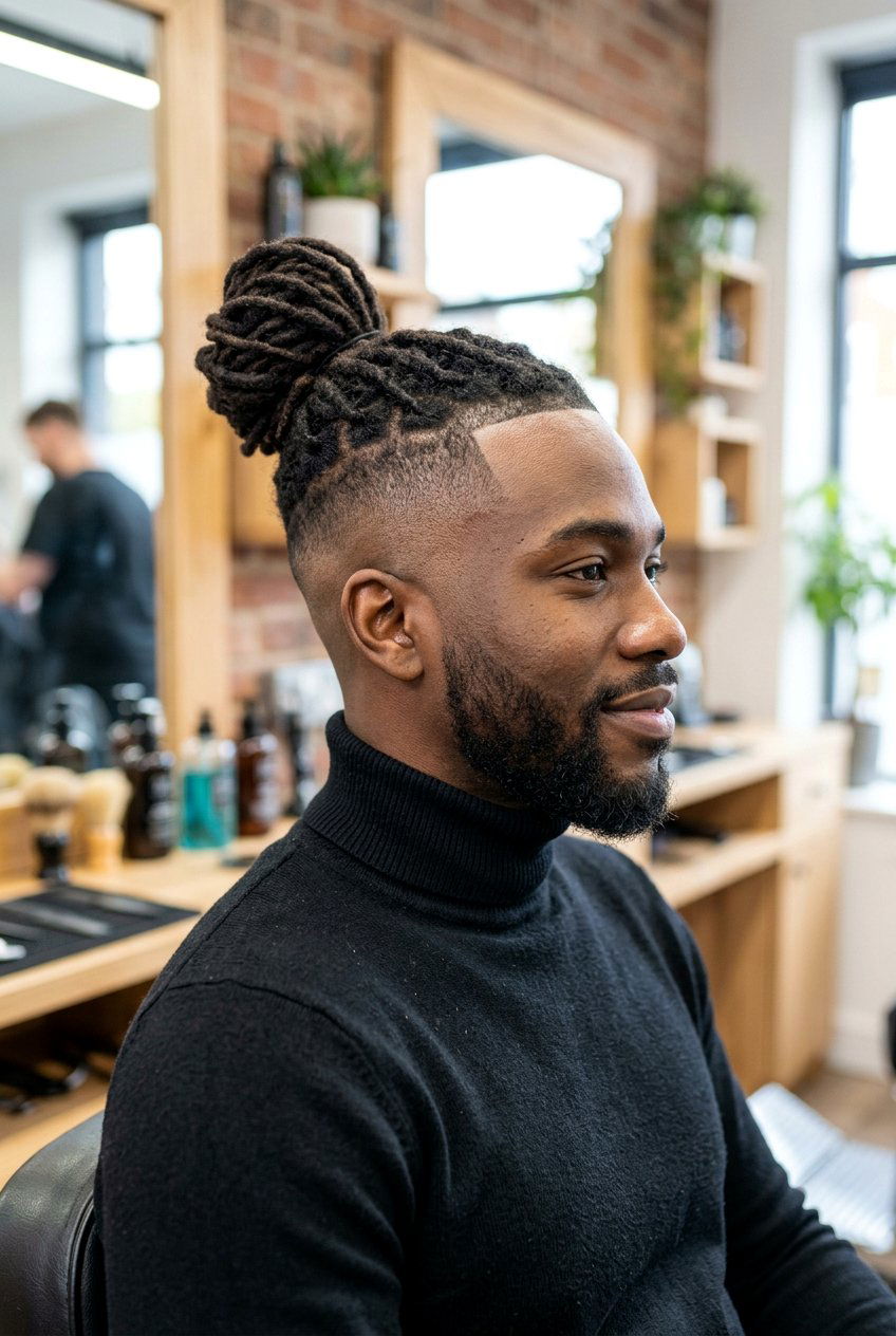 Dread Bun With Undercut - 20 dread bun hairstyle men - 20 dread bun hairstyle men