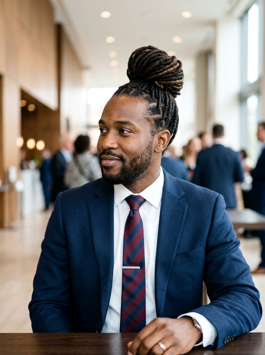 Dreadlock Bun - 20 shoulder length dreads for men - 20 shoulder length dreads for men