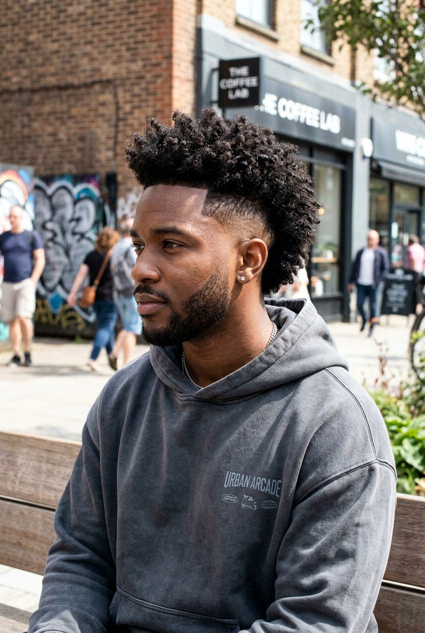 Drop Burst Fade Curly Mohawk - 20 burst fade mohawk men curly hair - 20 burst fade mohawk men curly hair