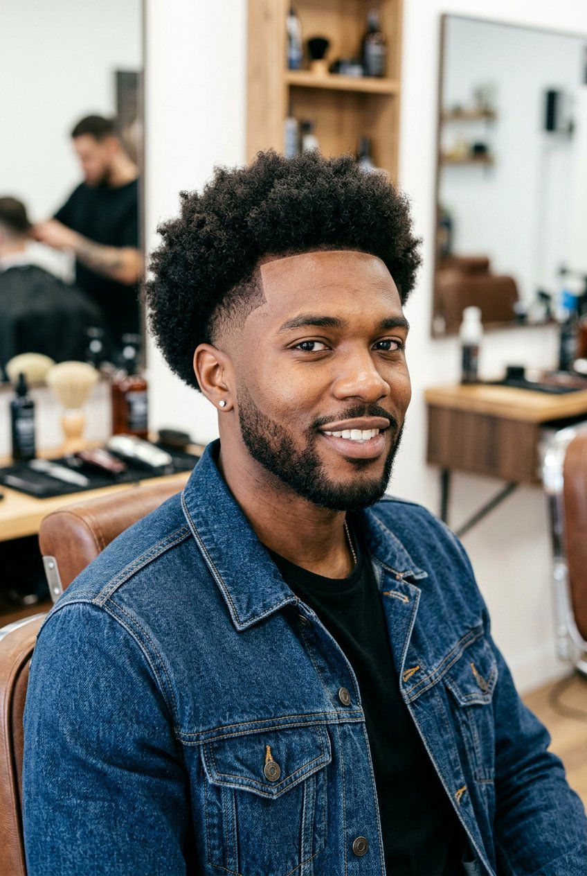 Drop Fade Afro Taper With Line Up - 20 afro taper with line up - 20 afro taper with line up