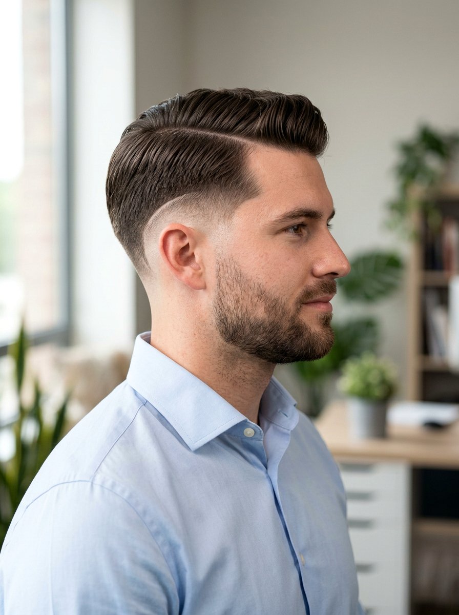 Drop Fade Side Part Haircut - 20 side part for professional men - 20 side part for professional men