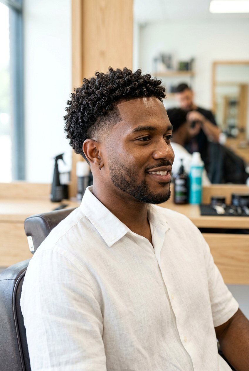 Drop Fade With Curls - 20 drop fade for black men - 20 drop fade for black men