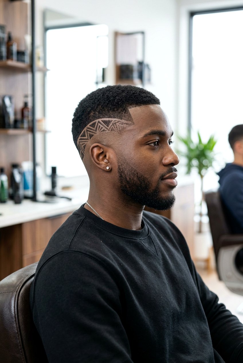 Drop Fade With Designs - 20 drop fade for black men - 20 drop fade for black men