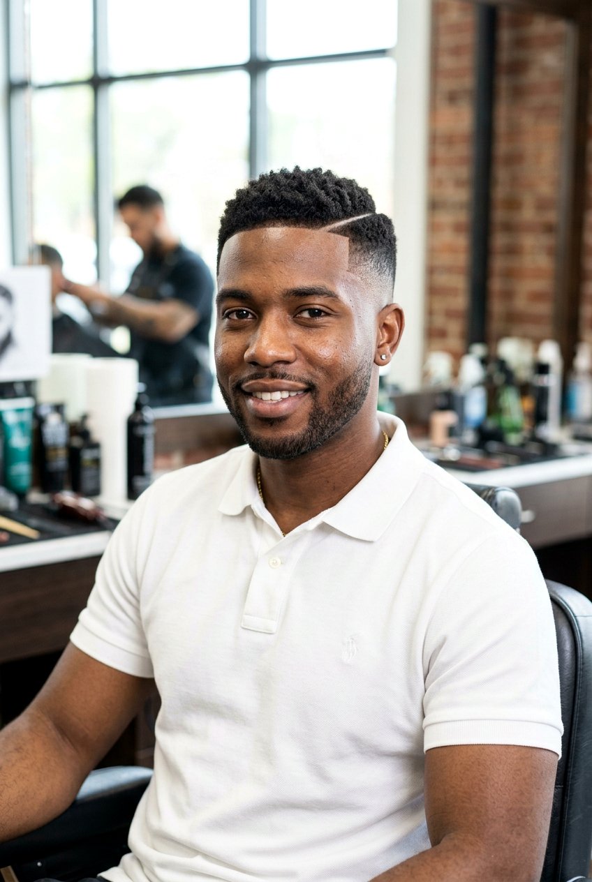 Drop Fade With Part - 20 drop fade for black men - 20 drop fade for black men