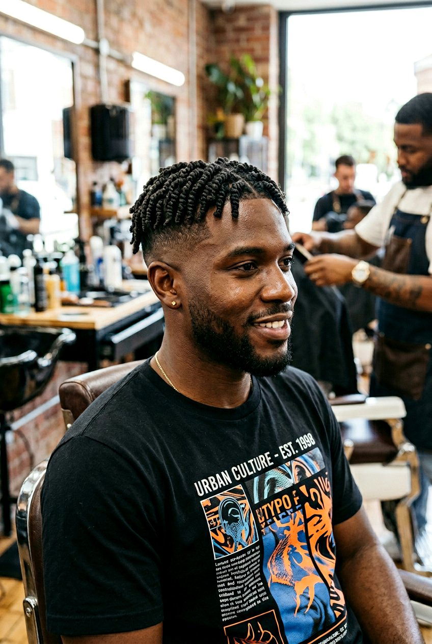 Drop Fade With Sponge Twists - 20 drop fade for black men - 20 drop fade for black men