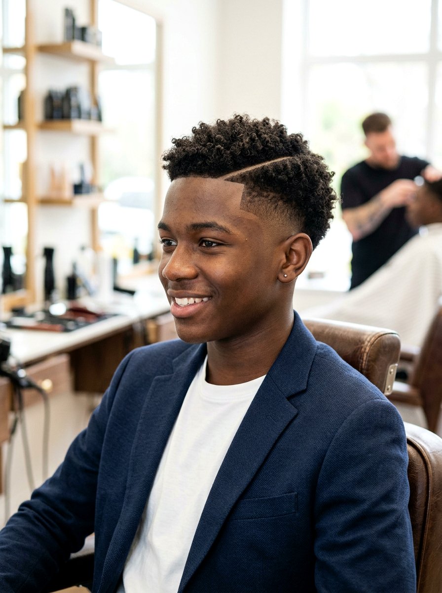 Drop Fade with Hard Part - 20 taper fade for black boys - 20 taper fade for black boys