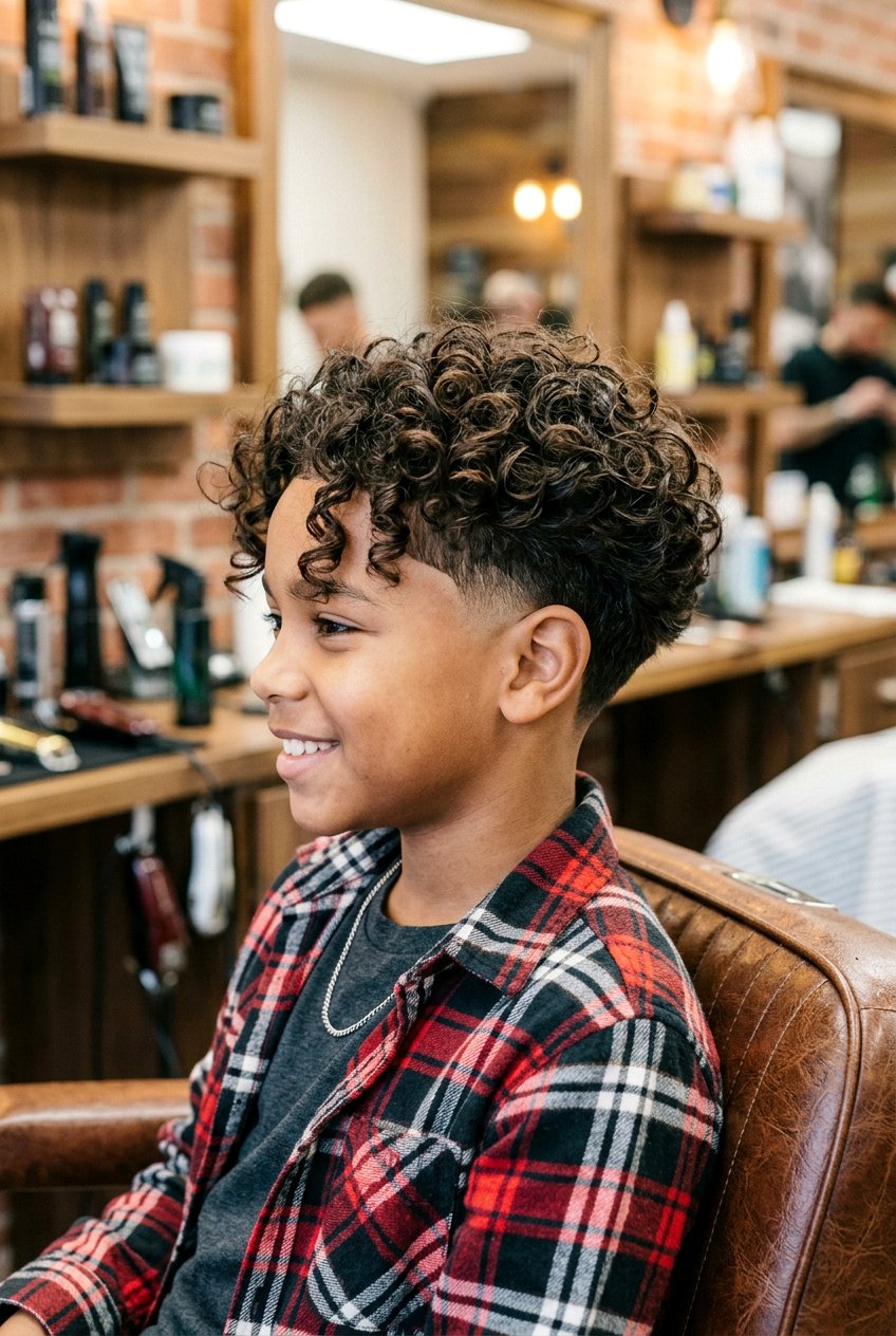 20 Trendy Boys Haircut With Taper And Curls For Stylish Kids