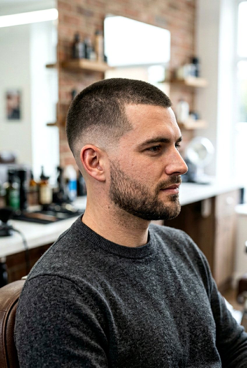 Drop fade buzz cut - 20 buzz cut for round face men - 20 buzz cut for round face men