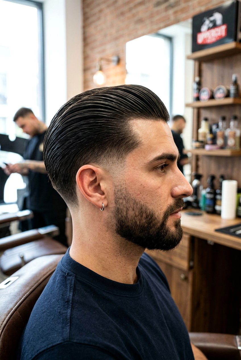 Drop fade slick back - 20 slick back haircut for men - 20 slick back haircut for men