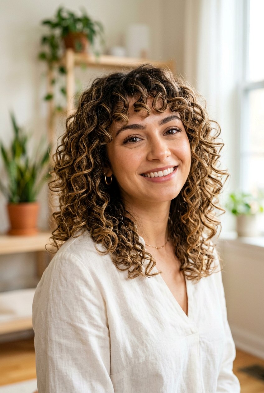 Dry Cut Curly Bangs With Layers - 20 dry cut haircut for curls - 20 dry cut haircut for curls