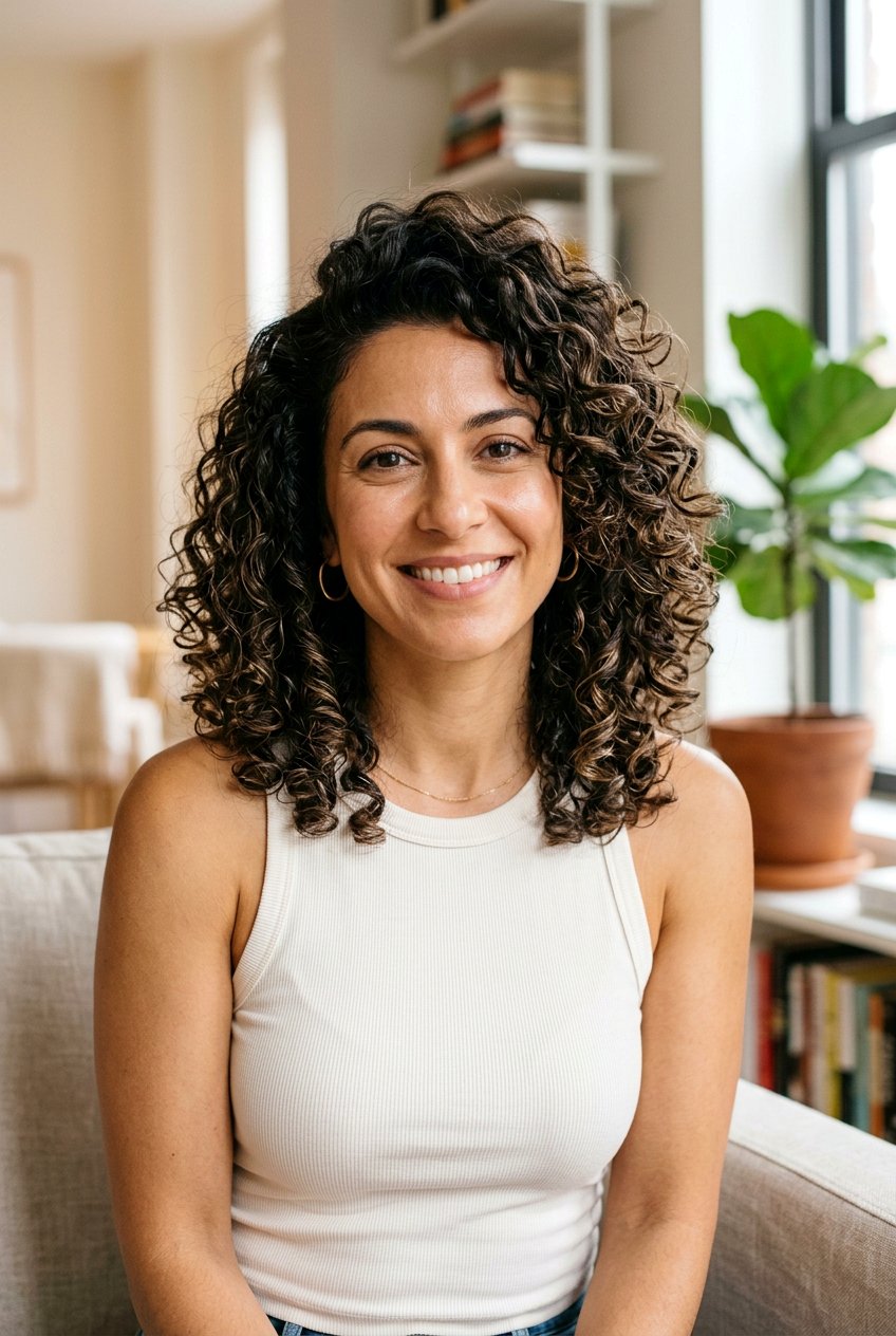 Dry Cut Curly Mid Length Haircut With Volume - 20 dry cut haircut for curls - 20 dry cut haircut for curls