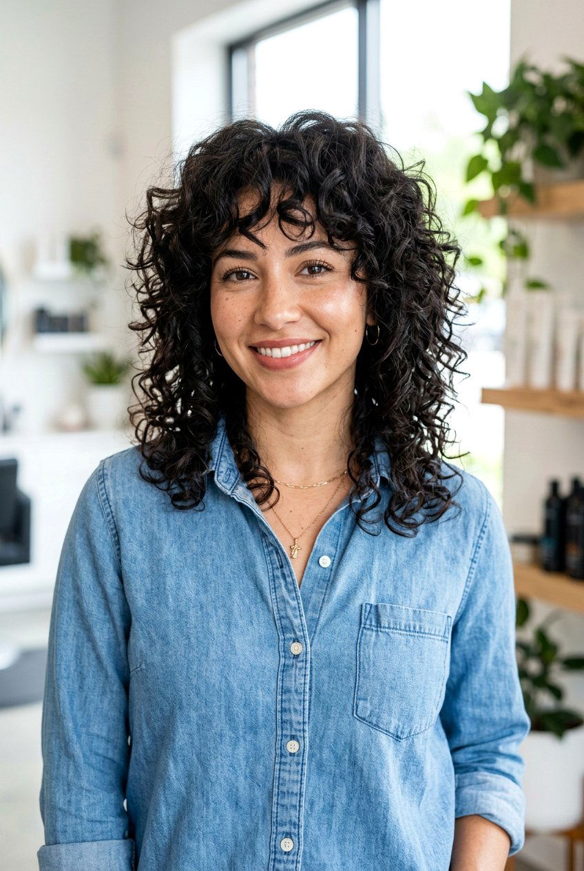 Dry Cut Curly Shoulder Length Shag - 20 dry cut haircut for curls - 20 dry cut haircut for curls