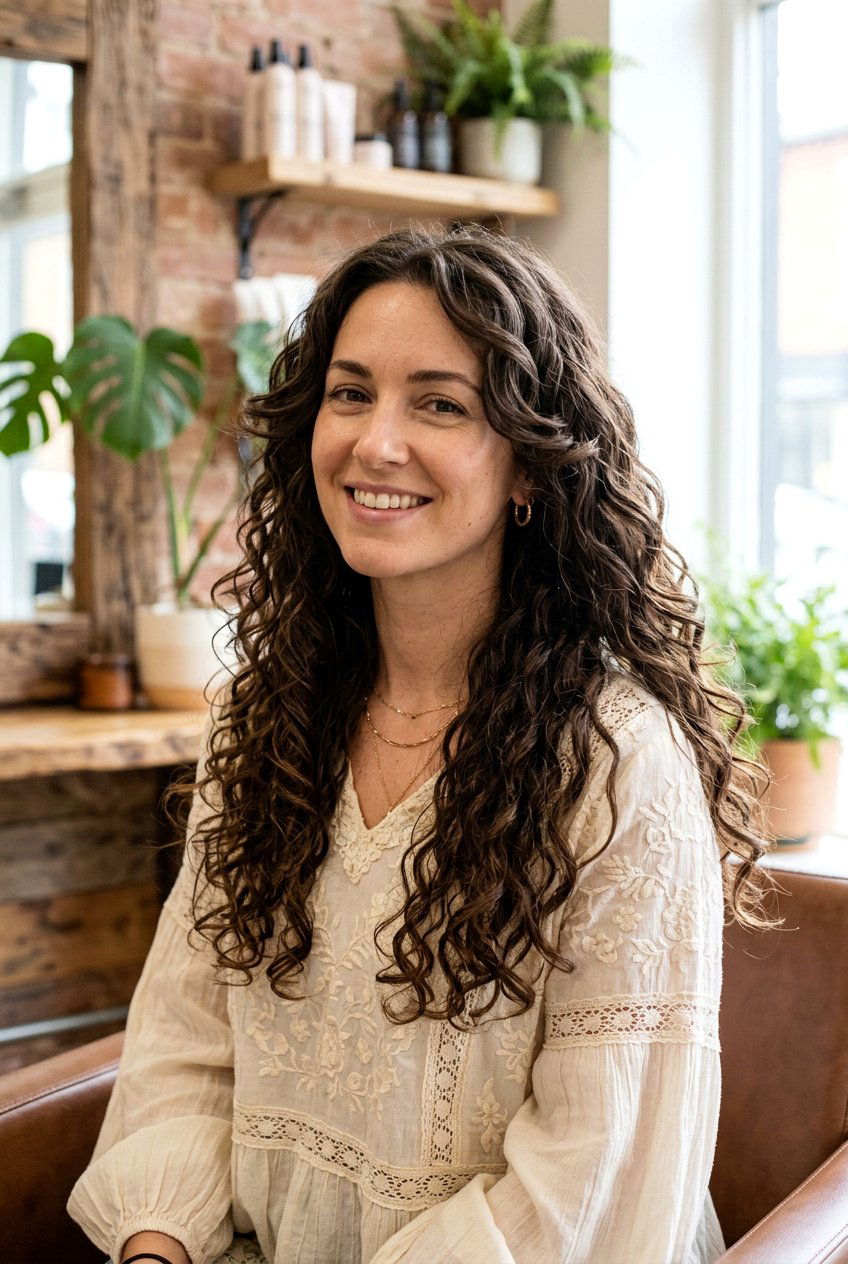 Dry Cut Long Curly Hair With Face Framing - 20 dry cut haircut for curls - 20 dry cut haircut for curls