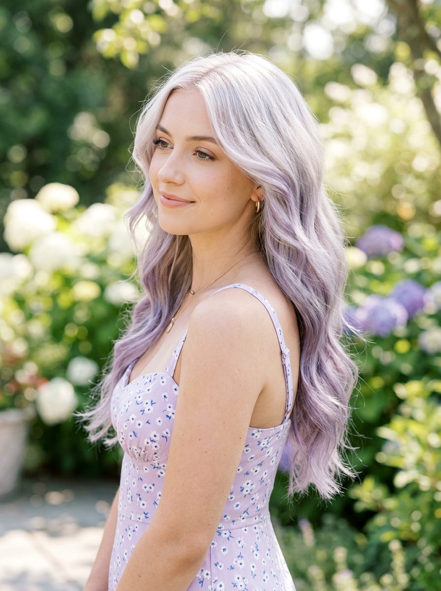 Dusty Lavender Balayage On Platinum Hair - 20 trendy balayage ideas 2026 - 20 trendy balayage ideas 2026