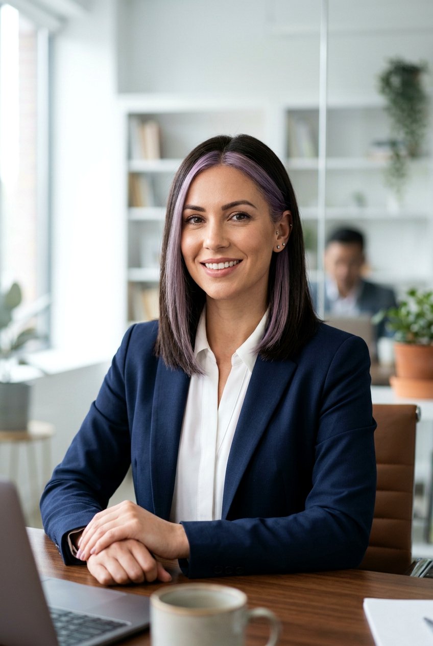 Dusty Lilac Money Piece For Straight Dark Hair - 20 lilac money piece on dark hair - 20 lilac money piece on dark hair