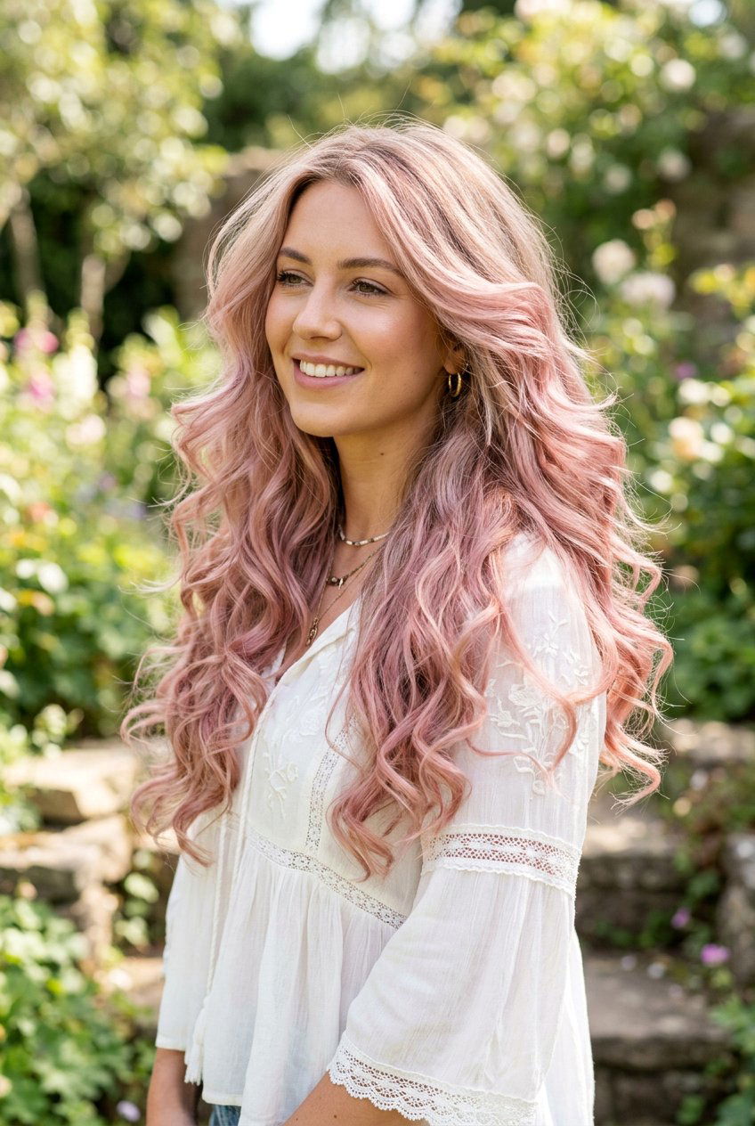 Dusty Pink Balayage On Long Layered Blonde Hair - 20 dusty pink balayage on blonde hair - 20 dusty pink balayage on blonde hair