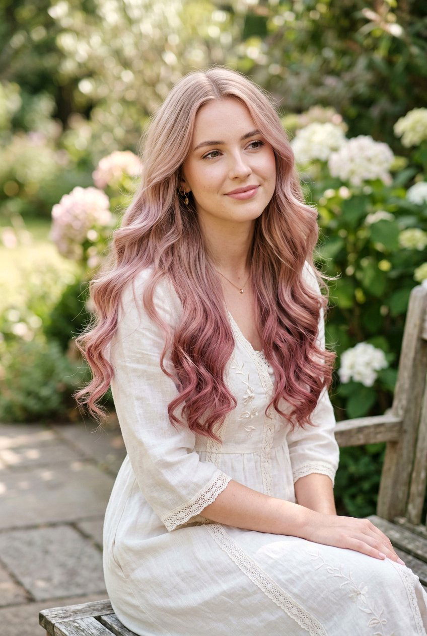 20 Dusty Pink Balayage on Blonde Hair: Soft & Dreamy Hues