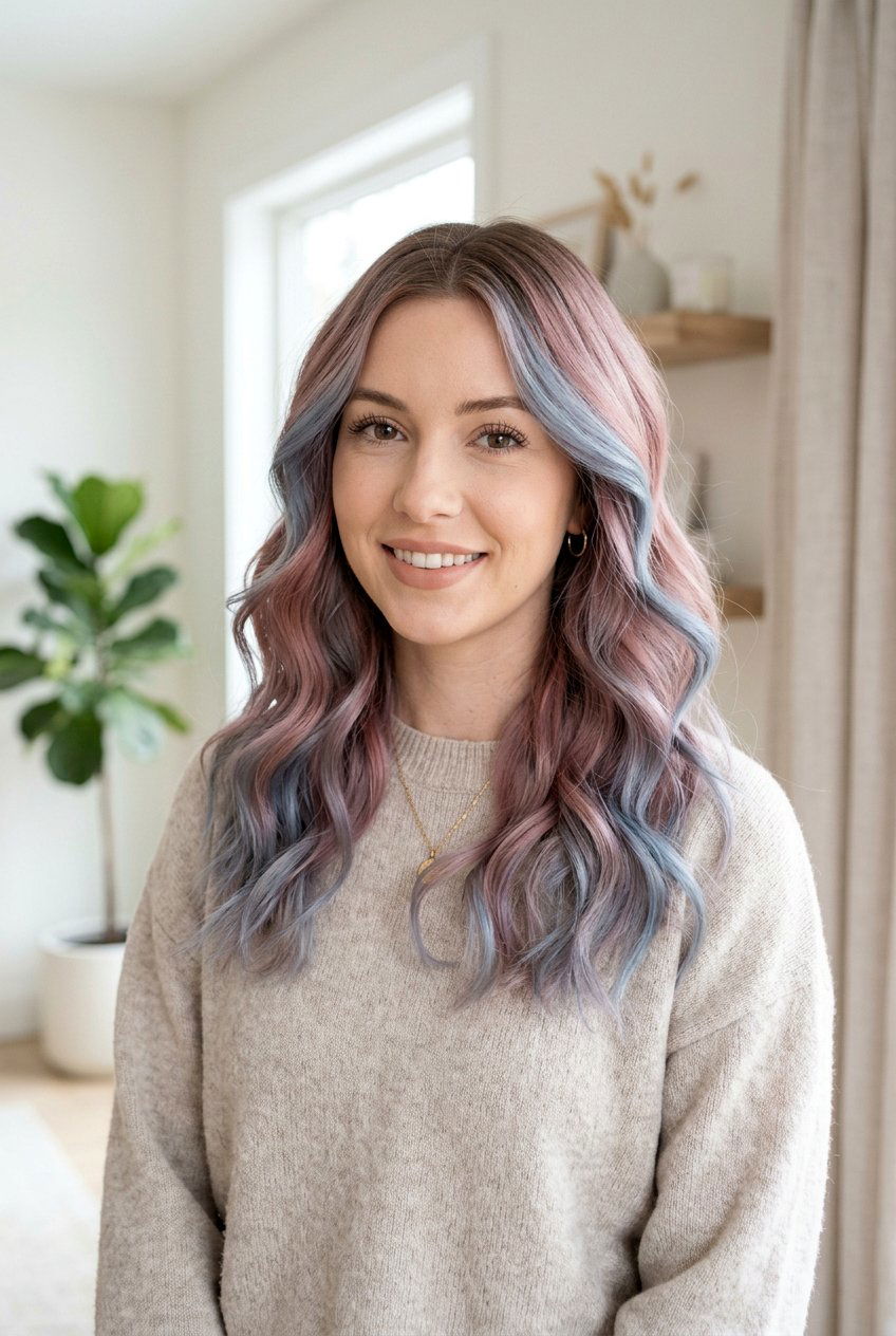 Dusty Pink and Blue Unicorn Hair Color - 20 unicorn hair color ideas - 20 unicorn hair color ideas