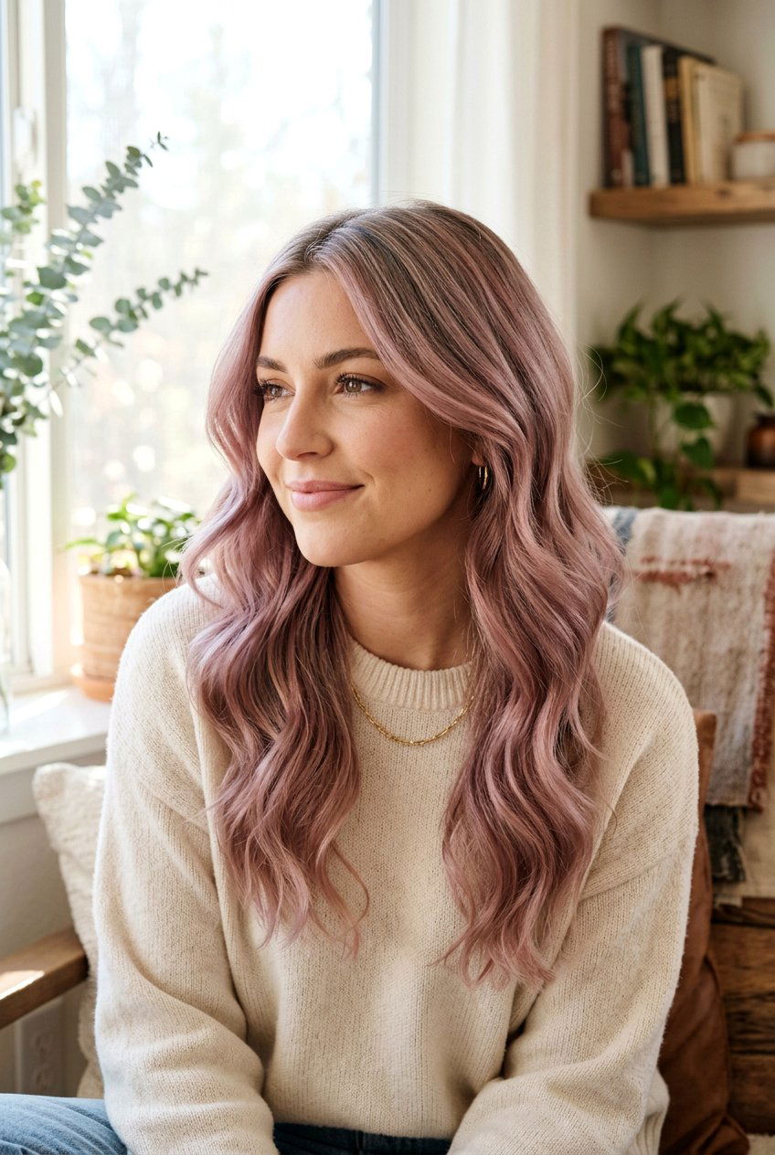 Dusty Rose Balayage Hair - 20 pink balayage hair - 20 pink balayage hair