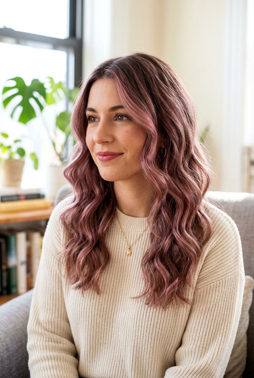 Dusty Rose Dimensional Highlights on Medium Hair - 20 dusty rose hair color - 20 dusty rose hair color