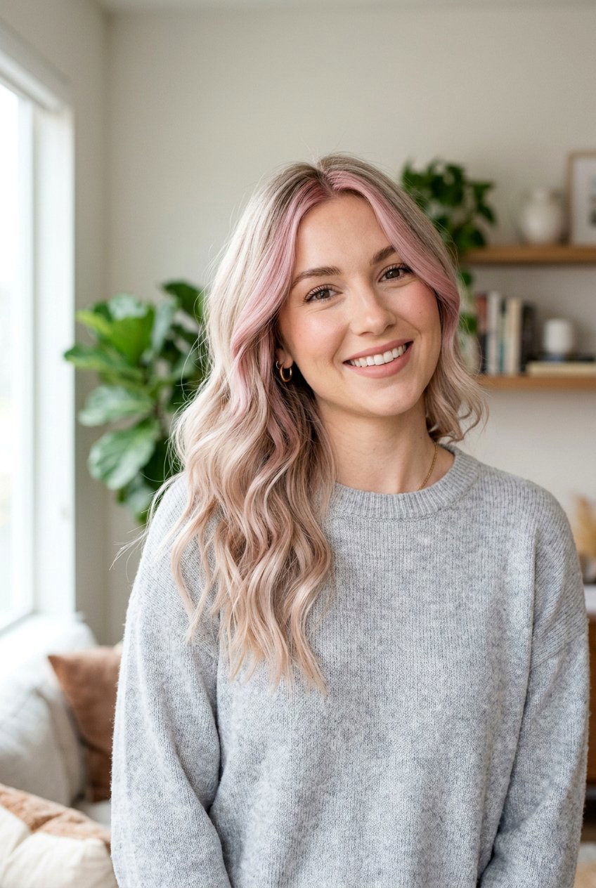 Dusty Rose Money Piece Hair - 20 natural looking money piece hair - 20 natural looking money piece hair