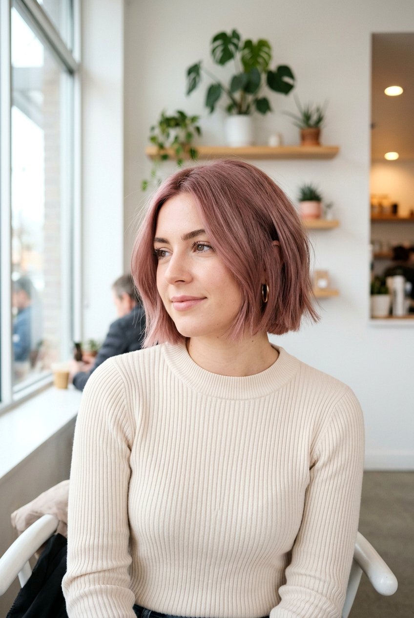 Dusty Rose on Short Hair - 20 dusty rose hair color - 20 dusty rose hair color