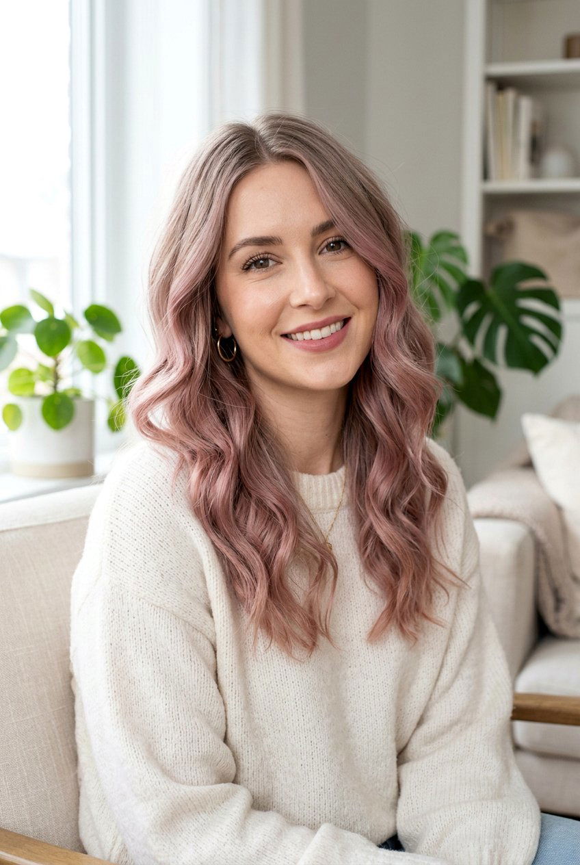 Dusty Rose with Ash Blonde Roots - 20 dusty rose hair color - 20 dusty rose hair color