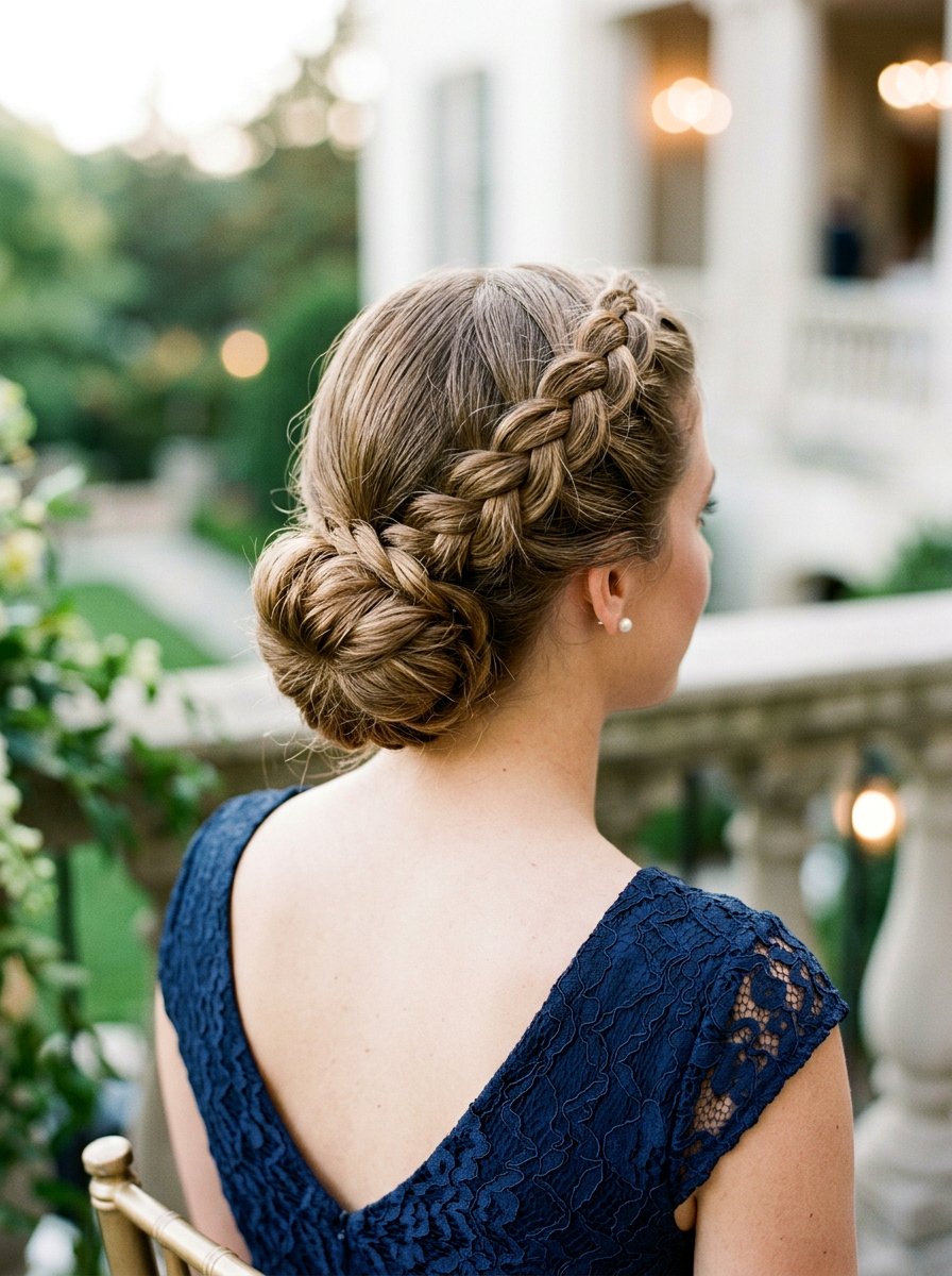 Dutch Braid Bun Medium Hair - 20 school dance hairstyles for medium hair - 20 school dance hairstyles for medium hair