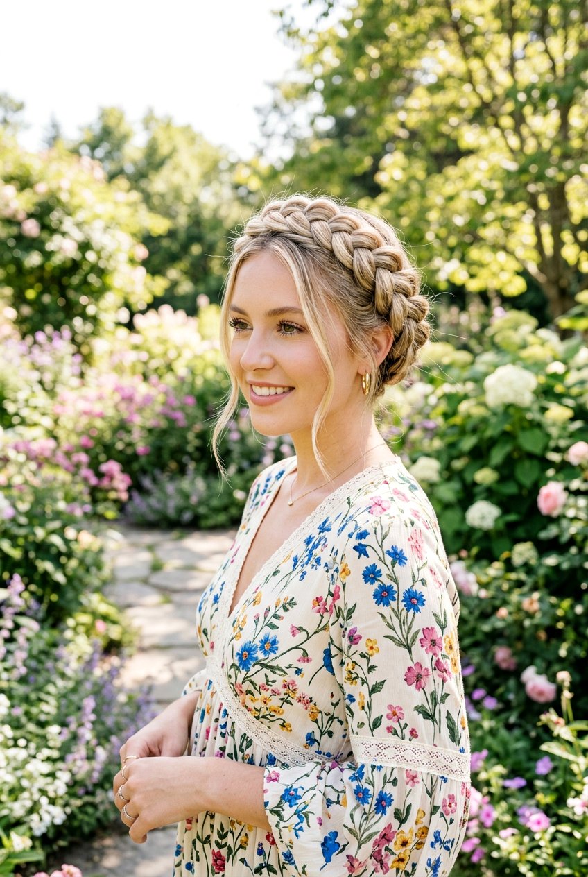Dutch Braid Crown - 20 concert hairstyle for shoulder length hair - 20 concert hairstyle for shoulder length hair