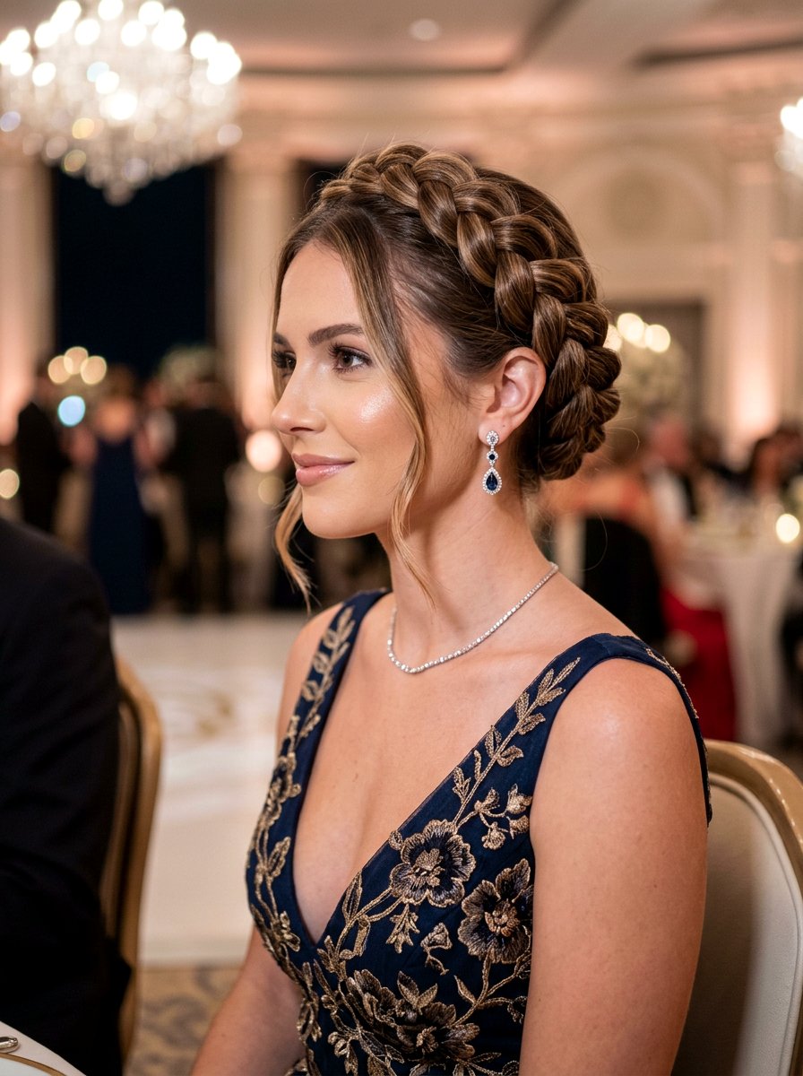 Dutch Braid Crown - 20 prom hairstyles for fine medium hair - 20 prom hairstyles for fine medium hair