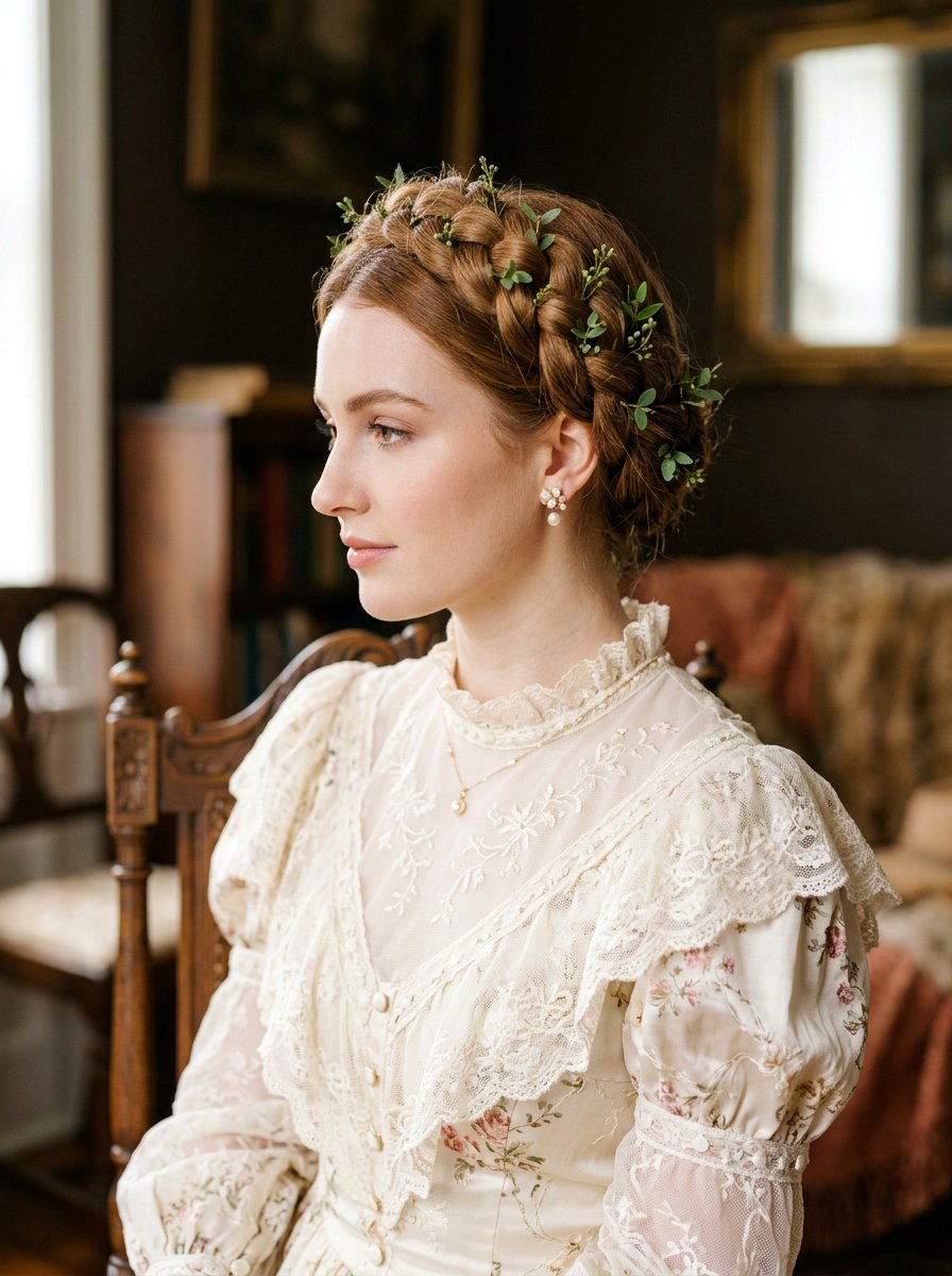 Dutch Braid Crown - 20 wedding hairstyles for garden ceremony