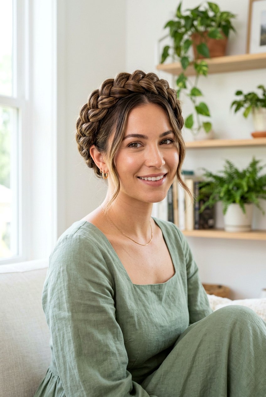 Dutch Braid Crown - 20 cottagecore braid crown hairstyle - 20 cottagecore braid crown hairstyle