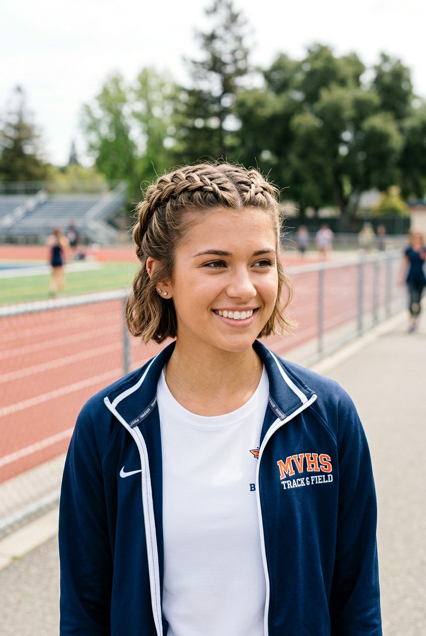 Dutch Braid Crown - 20 school hairstyle for short bob hair - 20 school hairstyle for short bob hair