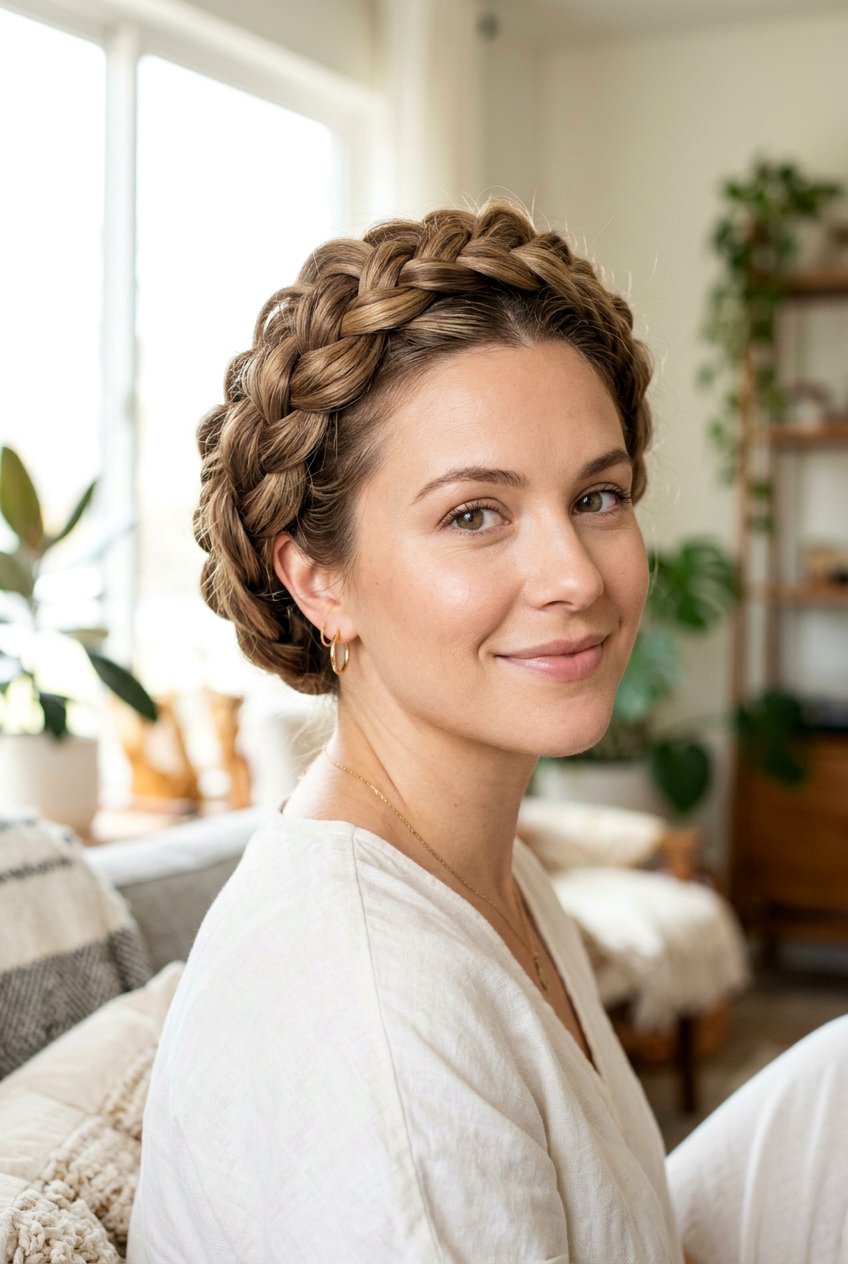 Dutch Braid Crown - 20 homecoming hairstyles - 20 homecoming hairstyles