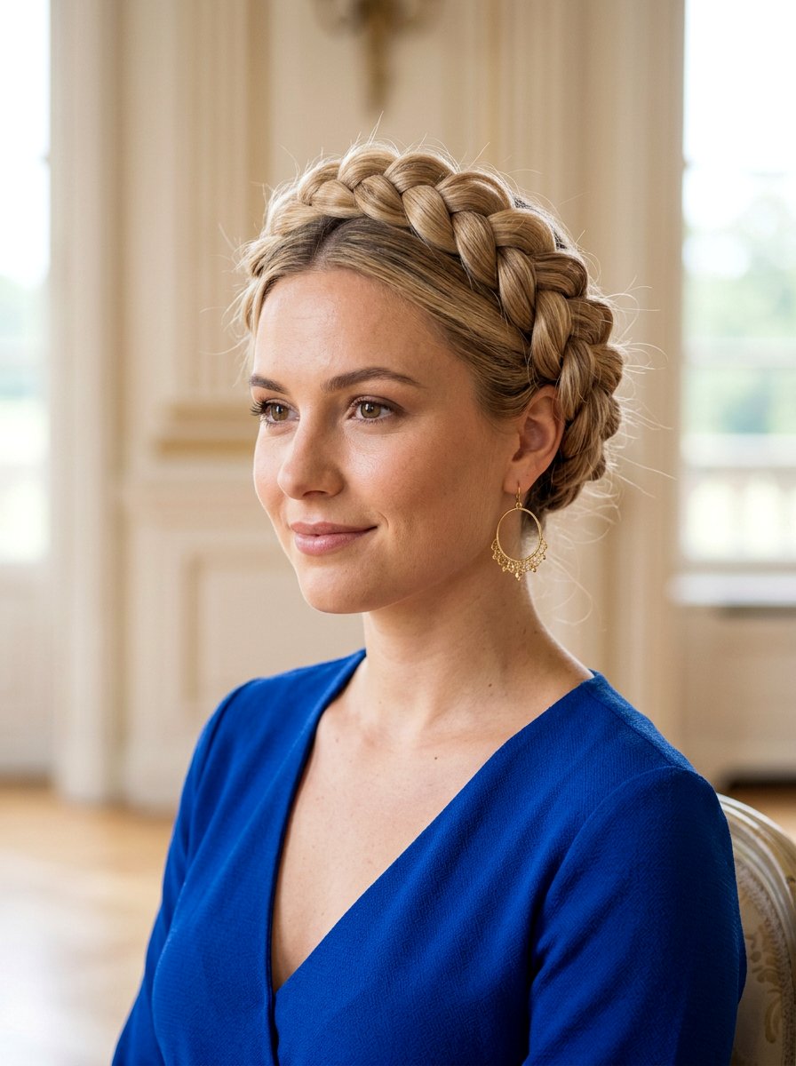 Dutch Braid Crown Hairstyle - 20 prom hairstyles for braids - 20 prom hairstyles for braids