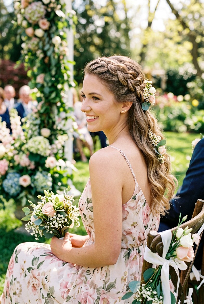 Dutch Braid Half Up Half Down - 20 bridesmaid hairstyles with braids - 20 bridesmaid hairstyles with braids