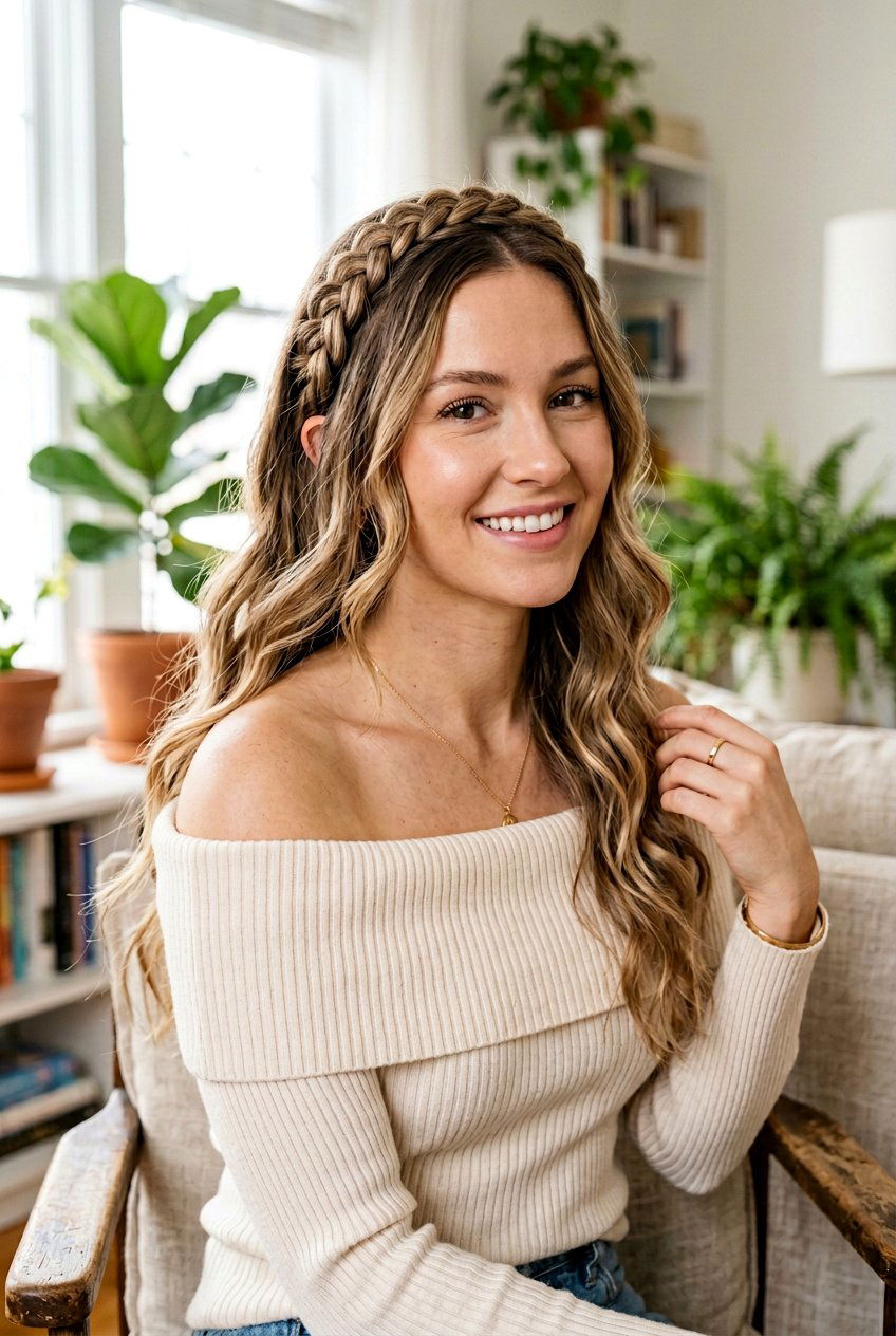 Dutch Braid Headband Hairstyle - 20 tropical vacation hairstyles - 20 tropical vacation hairstyles