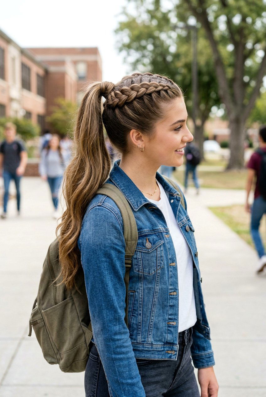 Dutch Braid High Ponytail - 20 back to school braided ponytail - 20 back to school braided ponytail