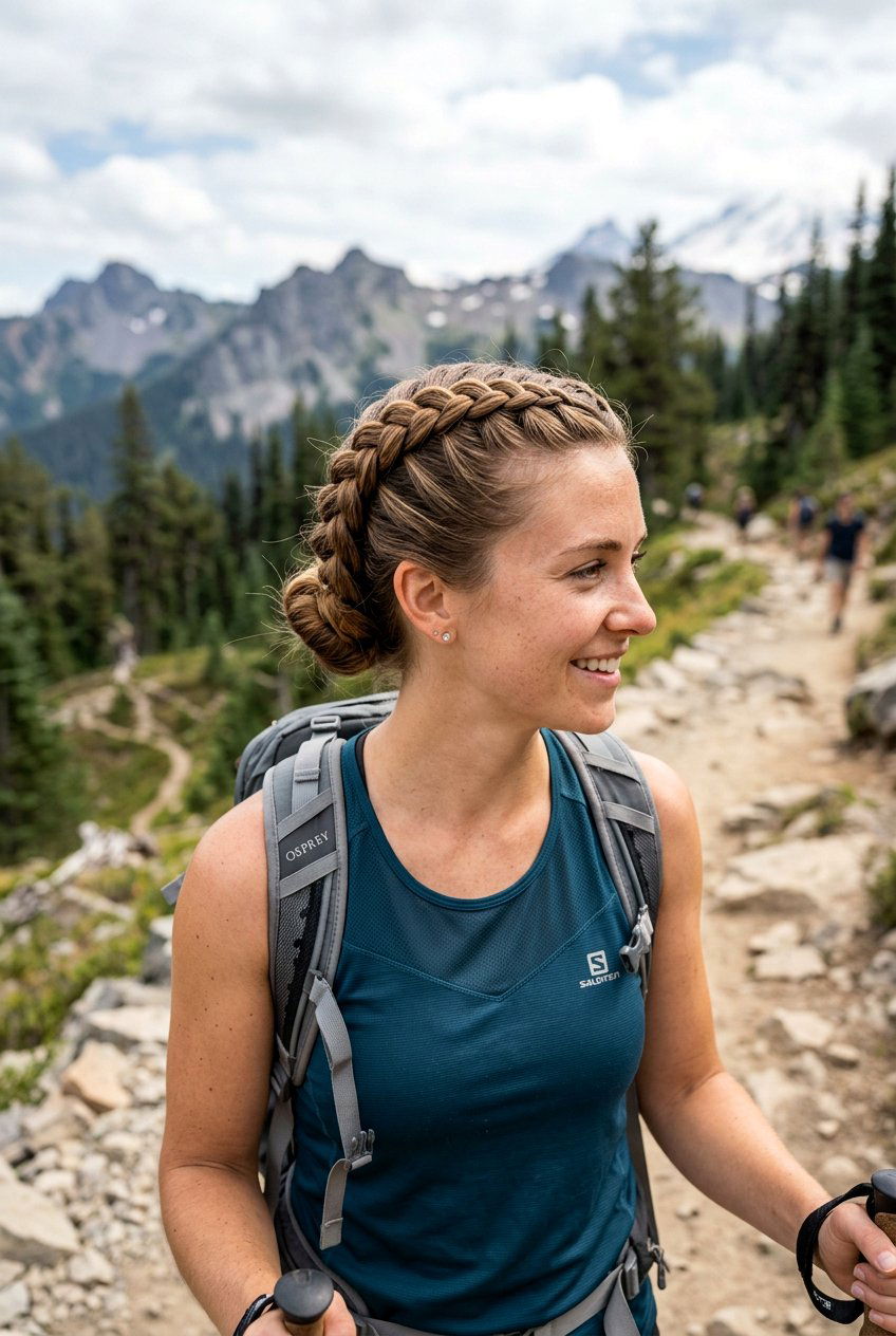 Dutch Braid Hiking Hairstyle - 20 hiking braid hairstyles - 20 hiking braid hairstyles