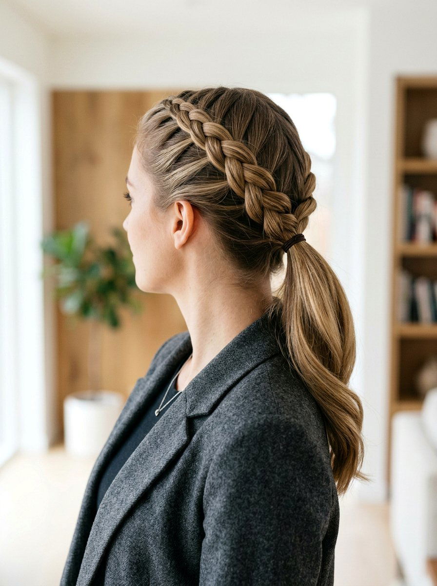 Dutch Braid Ponytail - 20 neat job interview ponytail - 20 neat job interview ponytail