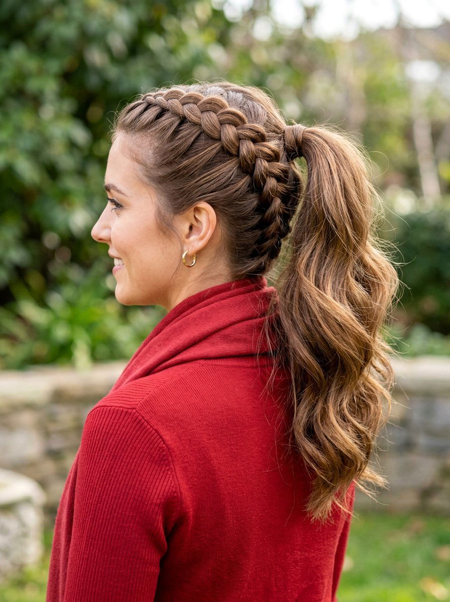 Dutch Braid Ponytail - 20 prom ponytail with braid - 20 prom ponytail with braid