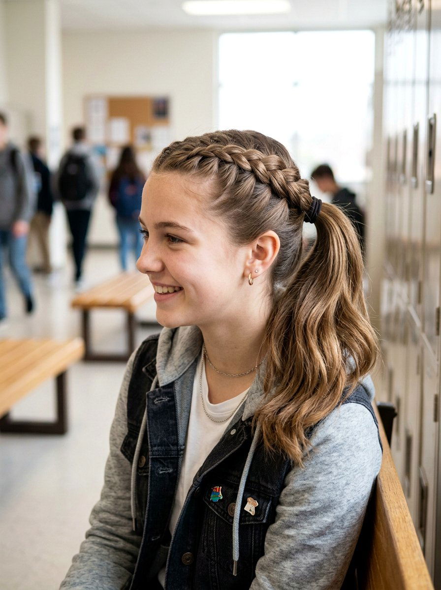 Dutch Braid Ponytail - 20 quick hairstyle for school mornings teens - 20 quick hairstyle for school mornings teens