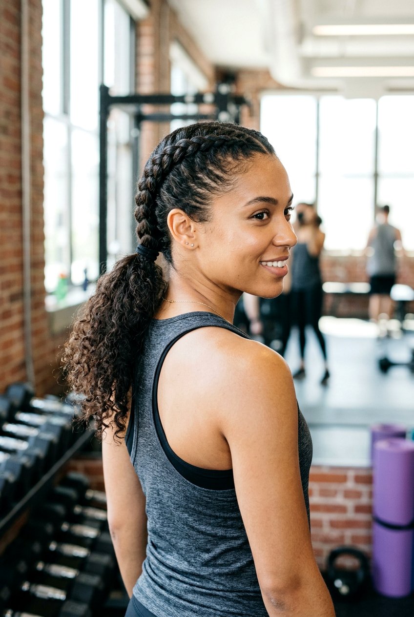 Dutch Braid Ponytail - 20 gym protective styles for natural hair - 20 gym protective styles for natural hair