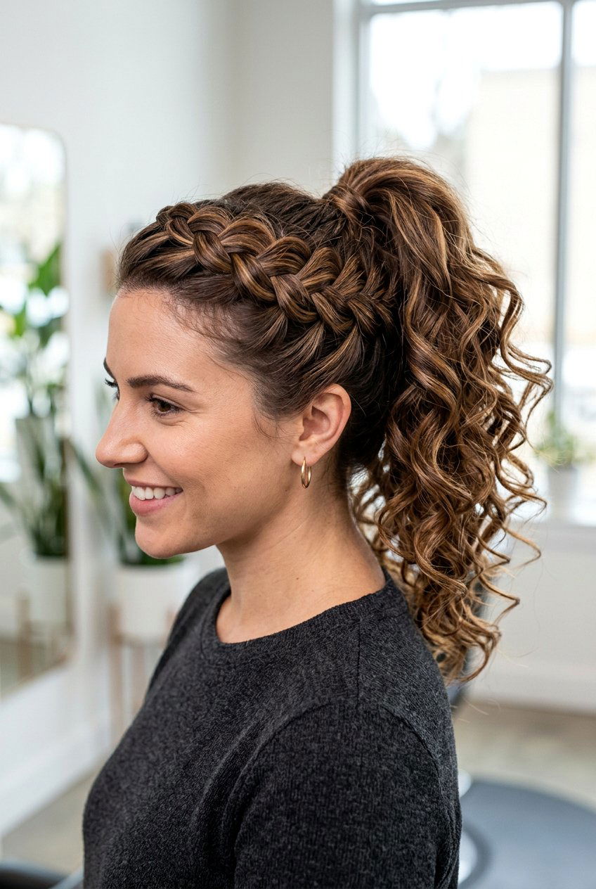 Dutch Braid Ponytail With Curls - 20 graduation hairstyle with ponytail curls - 20 graduation hairstyle with ponytail curls